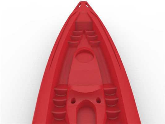 Caiaque de moldagem rotacional vermelho de plástico Sit On Top Caiaque MDPE com tampa de parede dupla tamanho personalizado